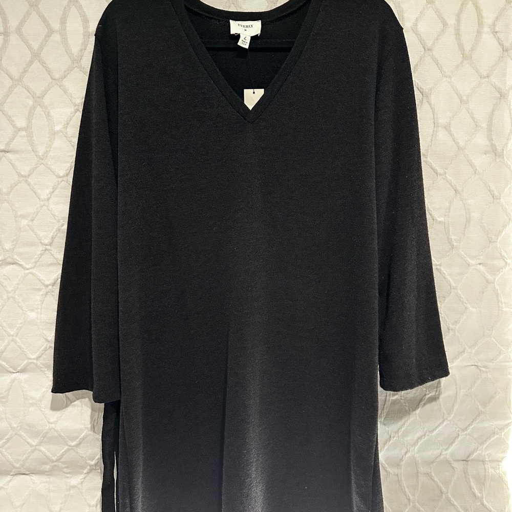 Black V-Neck Women's sweater dress